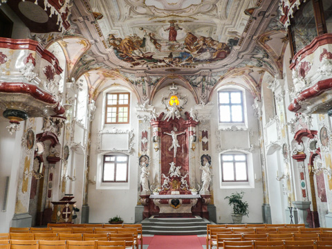 The baroque Schlosskappel chapel at the Meersburg Neues Schloss