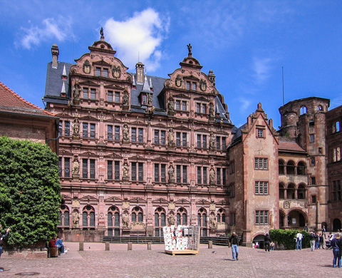 The 16th-century Renaissance Friedrichsbau at Schloss Heidelberg