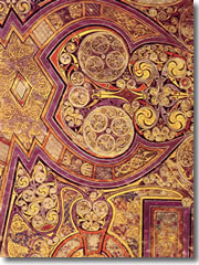 A detail from the famous Chi Rho page of the Book of Kells ()