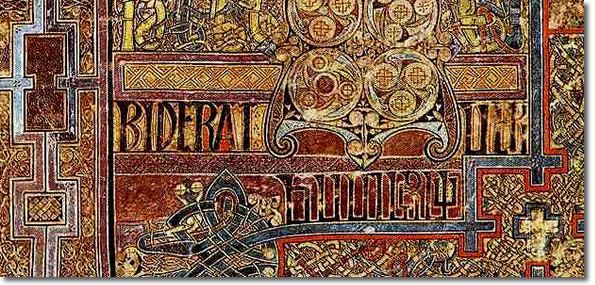 Book of Kells, Folio 292r, Incipit to John, In principio erat verbum. (detail)