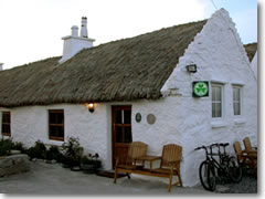 The shamrock symbol of quality appears on all officially approved B&Bs, including this thatched hut named after the 1934 movie filmed here, "Man of Aran." It's a fanstastic getaway on the isle of Inishmor, famed for its thick wool sweaters, but be sure to request when booking that a rental bike be delivered for you; otherwise it's a five-mile walk (or €5 minibus ride, if you can bum one) back into the main town