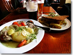 Irish stew and fish 'n' chips are stalwarts of many a pub menu, including that at E.J. King's, a music pub since 1832 in the colorful Connemara village of Clifden