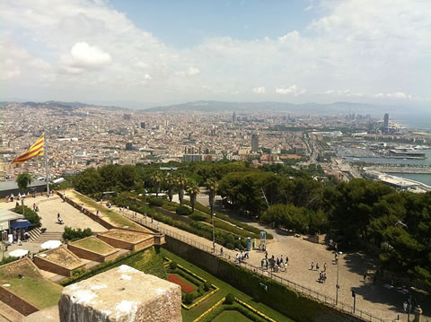 A panorama over Barcelona from the Casteillo de Montju�c, Barcelona
