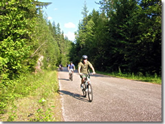 Biking down Mt. Revelstoke in British Columbia, Canada