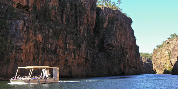 A boat tour of Katherine Gorge in Nitmiluk National Park, Australia
