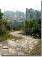 High above the skyscrapers on the Hong Kong Trail