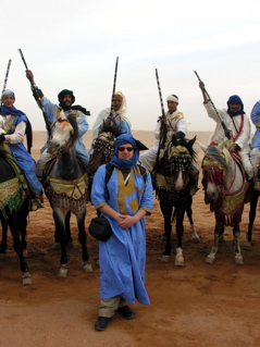 The author and some of his Berber horde buddies at the moussem de Tan-Tan, Morocco.