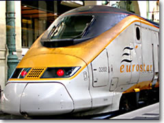The high-speed Eurostar train through the Channel Tunnel gets you from London to Paris or to Brussels in just 2:40