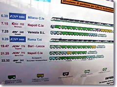 Rail car composition posters in European train stations