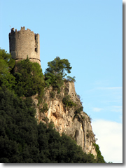 The crumbling remains of a medeival watchtower high above Amalfi