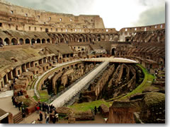 The interior of the Colosseum in Rome