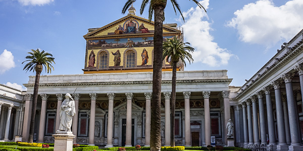 The church of San Paolo Fuori Le Mura (St. Paul Without the Walls) in Rome