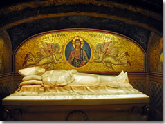 The tomb of Pope Pius XI in the Vatican Crypt below St. Peter's in Rome