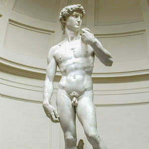 Michelangelo's David at the Galleria dell'Accademia in Florence