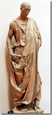 Lo Zuccone ("Pumpkinhead"), actually a statue of Habbakuk by Donatello in Florence's Museo dell'Opera del Duomo