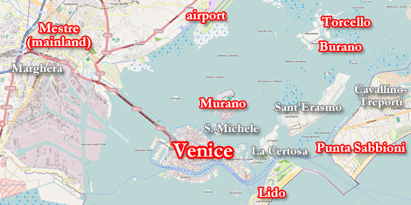The sestieri districts and islands of Venice