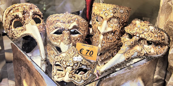 A carnival mask shop in Venice