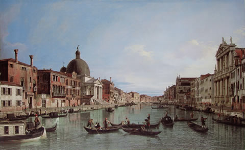 The Upper Reaches of the Grand Canal with S. Simeone Piccolo (1738) by Canaletto