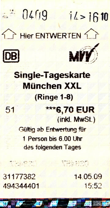 single day card münchen