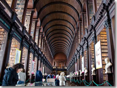 The Long Room in the Old Library at Trinity College, Dublin