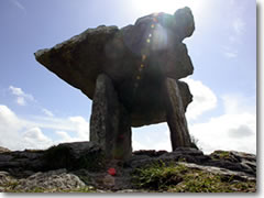 The 5,000-year-old Poulnabrone dolmen, dramatically sited amidst the weird limestone landscape of the Burren, justifiably draws droves of visitors, but to avoid the crowds just pick up a good map to track down more than 500 similar yet totally unheralded relics in the same area