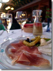 Prsut and other yummy appetizers at Piran's Restaurant Pavel