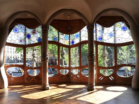 A windows inside the Casa Battl�, Barcelona