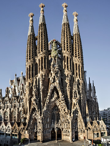 The Nativity facade of Sagrada Familia, Barcelona.