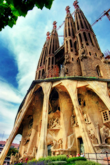 The Passion facade of Sagrada Familia, Barcelona.
