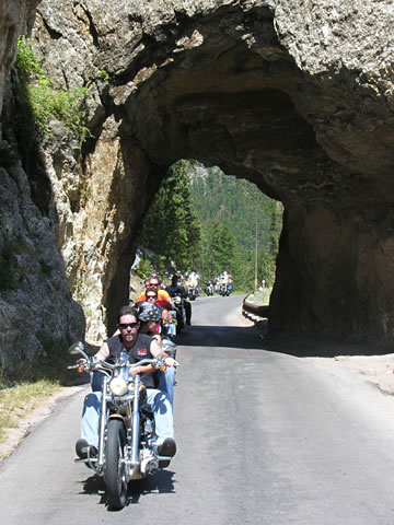 Riding through Custer State Park en route to Sturgis, South Dakota