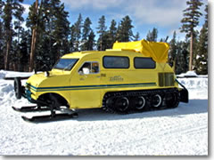 Though a few roads are open to cars, most of Yellowstone is accessible in winter only via snowcoach.
