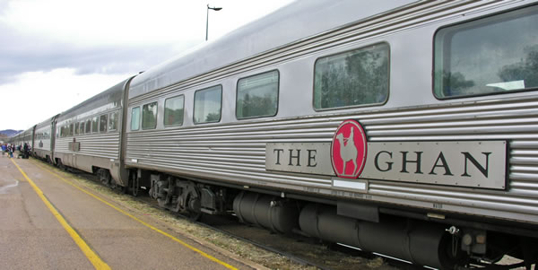 The Ghan long-distance train in Australia