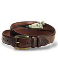Leather travel belt with hidden zipper