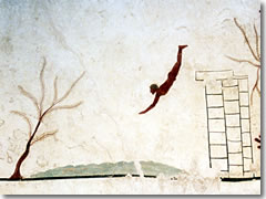 The Tomb of the Diver fresco at Paestum.