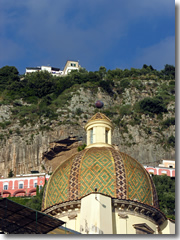 The dome of Positano's church of Santa Maria Assunta