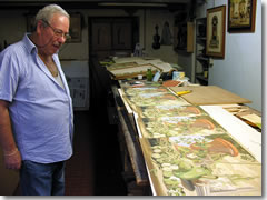 Giuseppe Rocco examines his handiwork.