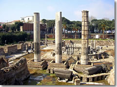 The tempio di Serapide in Pozzuoli, near Naples, in the Camp Flegrei of Campania