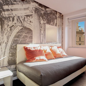 A room at the Hotel Albergo Abruzzi in Rome, Italy