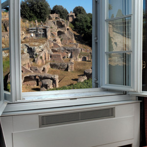 View of ancient rooms from Kolbe window