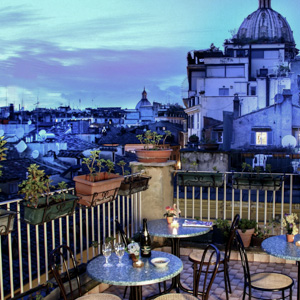 The view from the Hotel Smeraldo in Rome