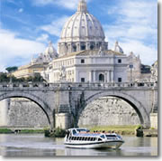 Batelli di Roma river cruise in front of St. Peter's