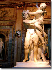 Rape of Porsepina by Ginalorenzo Bernini in the Borghese Gallery, Rome