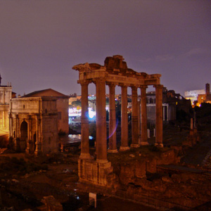 The Forum at night