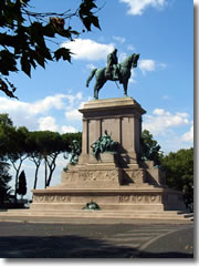 the statue of Giuseppe Garibaldi atop the Janiculum Hill