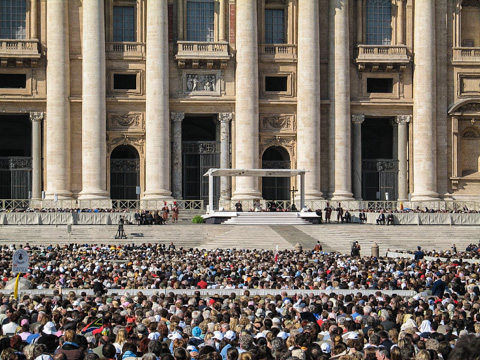An outdoor papal audience in Rome