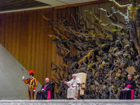An indoor papal audience in Rome