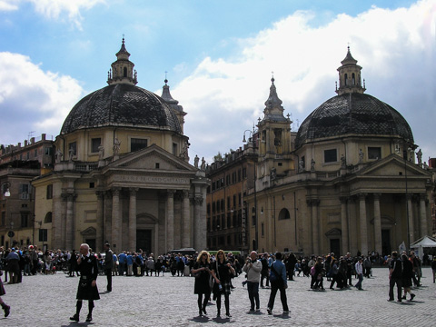 The 'twin' churches of Piazza del Popolo, Rome
