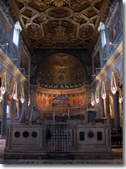 The interior of the Upper Church at Rome's San Clemente.