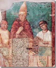 Giotto's Boniface VIII Proclaiming Rome's first Giubileo in 1300 in San Giovanni in Laterano a Roma
