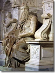 The statue of Moses by Michelangelo on the Tomb of Pope Julius II in Rome's church of San Pietro in Vincoli